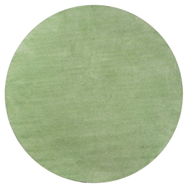 Homeroots 8 ft. Round Polyester Spearmint Green Area Rug 349768 - main